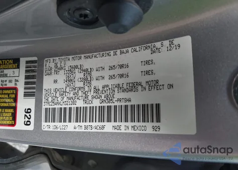 2020 Toyota Tacoma Trd Off-Road from USA, damaged, VIN 3TMCZ5ANXLM321202